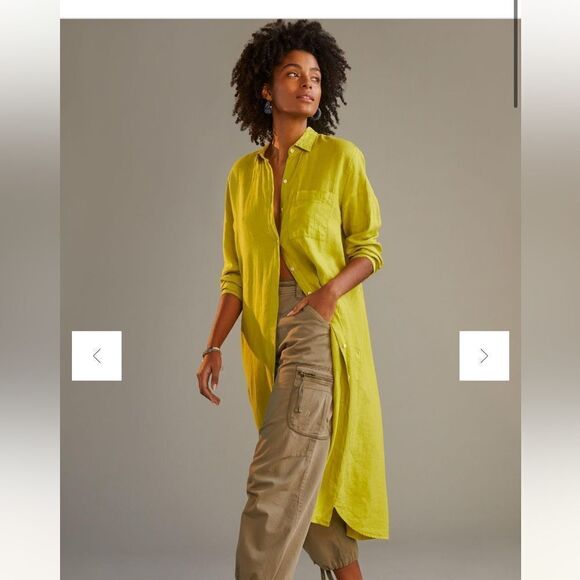 Anthropologie Velvet by Graham and Spencer Linen Shirt Dress NWT - Picture 3 of 13